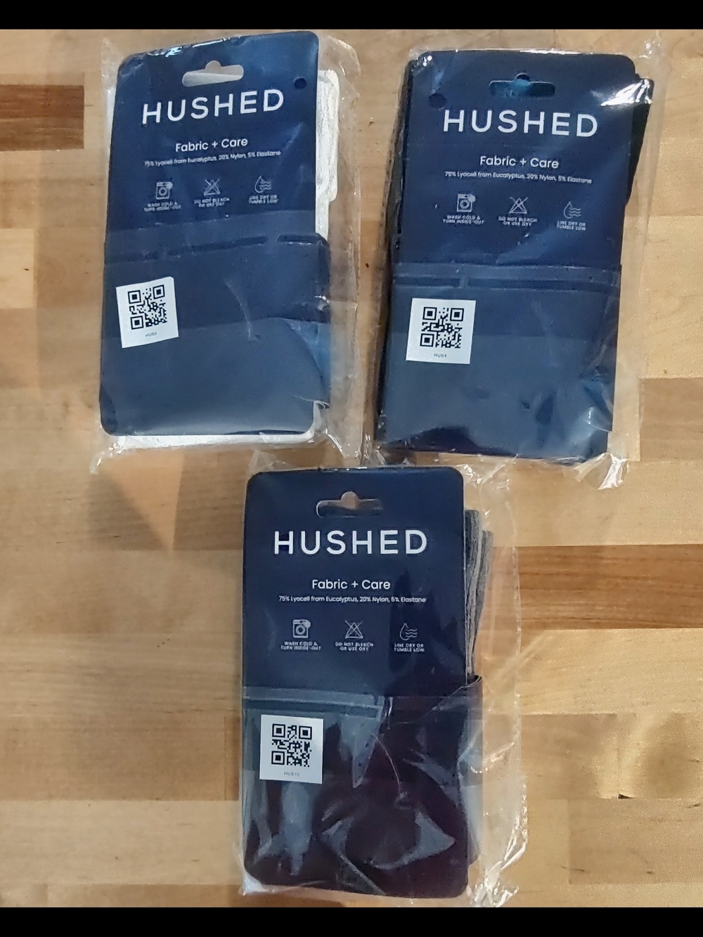HUSHED Knee High Compression Socks in White, Black, & Gray THREE PAIRS SZ L - Picture 2 of 8